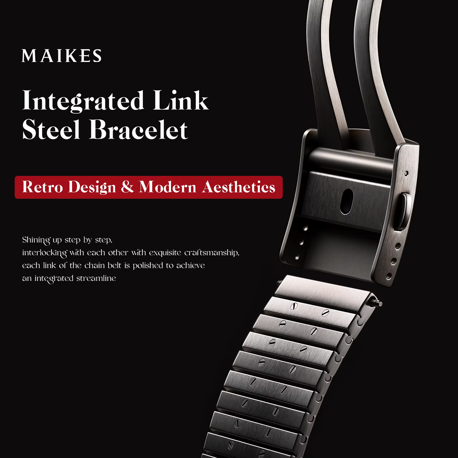 MAIKES – Bracelet de montre à maillons intégrés
