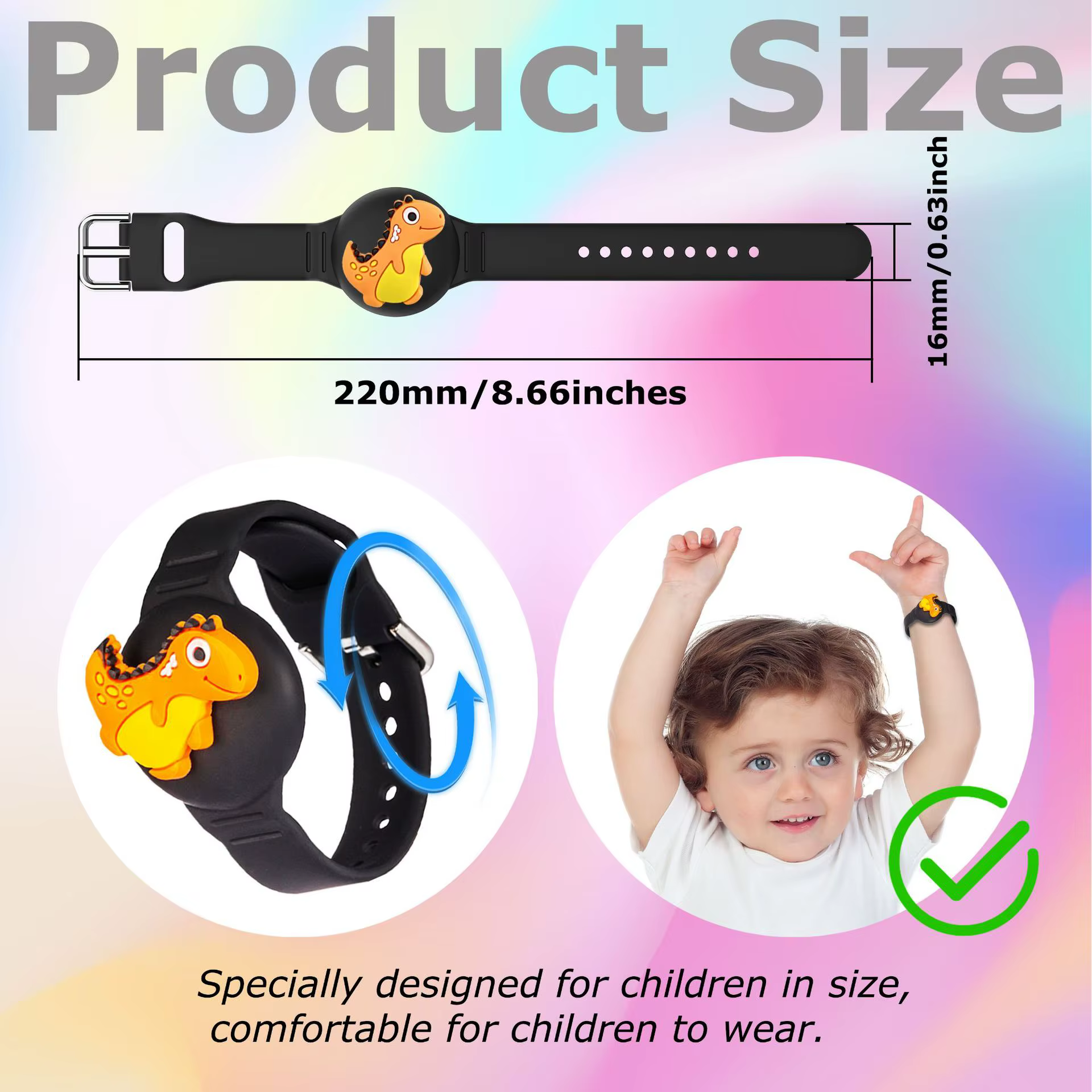 Bracelets étanches pour enfants - Bracelet en silicone souple avec traceur caché - Support