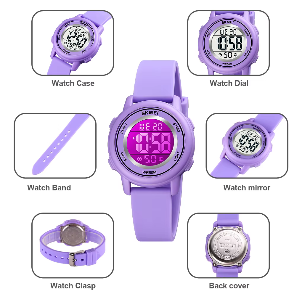 SKMEI 1721 étanche enfant montre électronique garçon fille Sport coloré enfants numérique