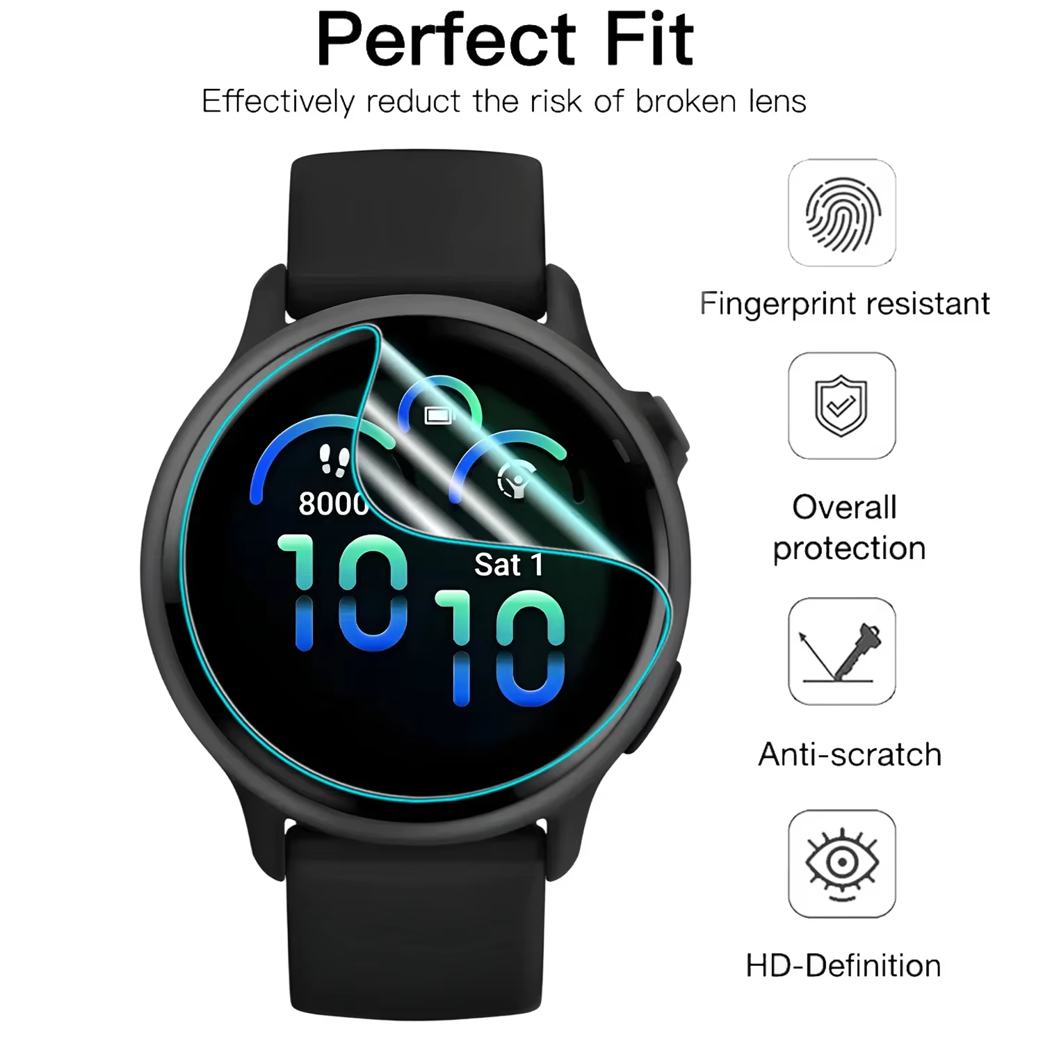 Protecteur d'écran, Film Hydrogel TPU pour montre intelligente Garmin Vivoactive 6 5 HD