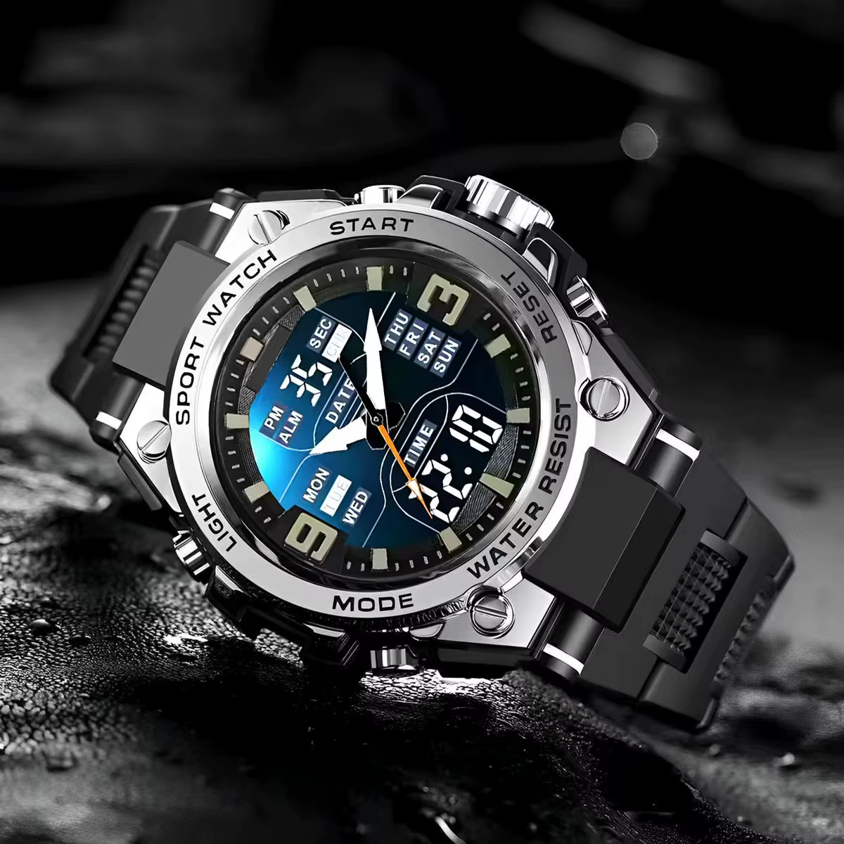 Montre de sport numérique pour hommes