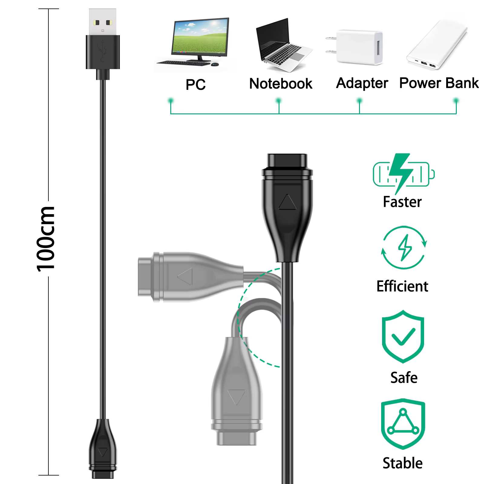 Câble de chargement USB pour montre intelligente Coros Pace 2
