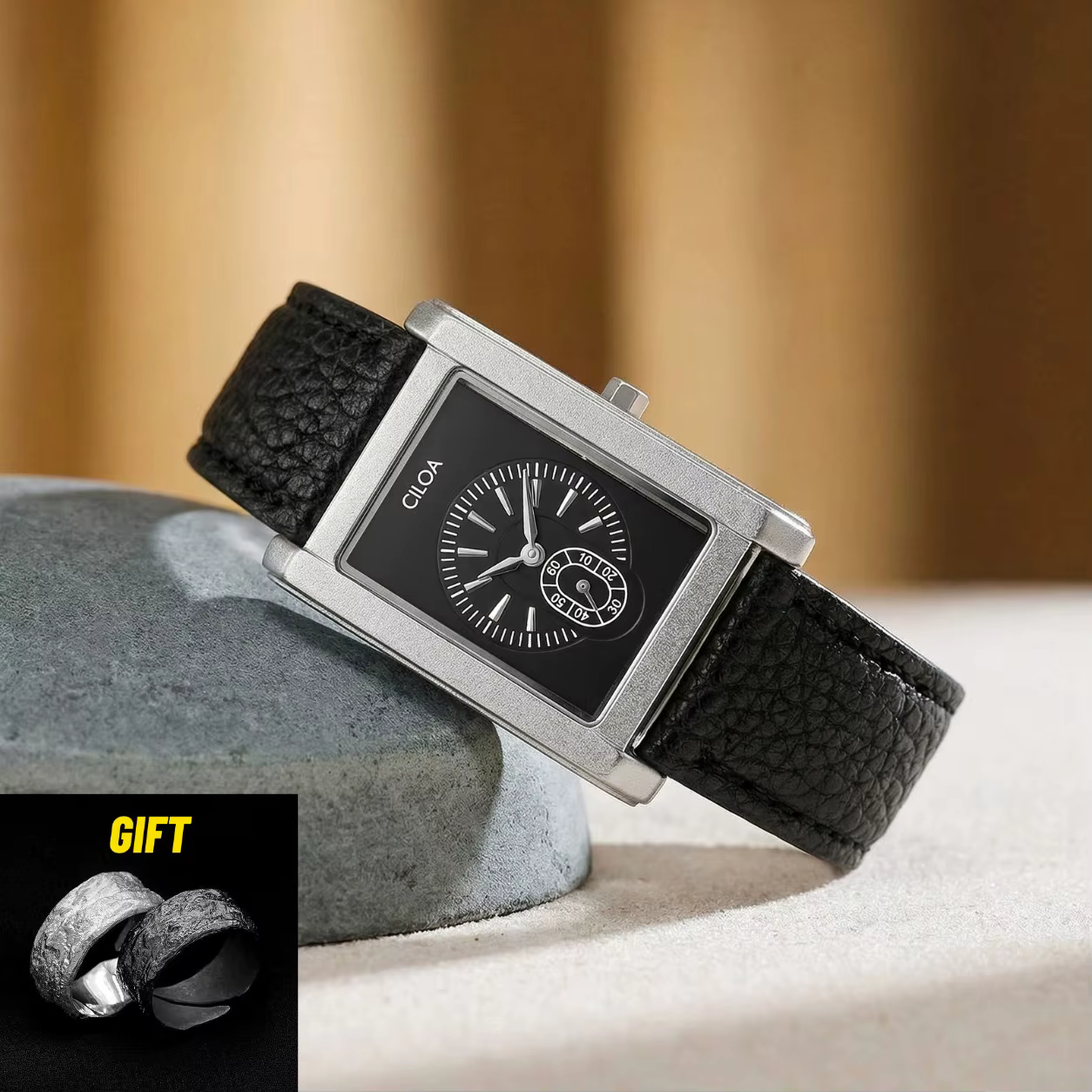 CILOAtank carré haute qualité montre hommes marque véritable cadeau rétro affaires hommes 2025 nouvelle étanche lumière luxe montre pour hommes