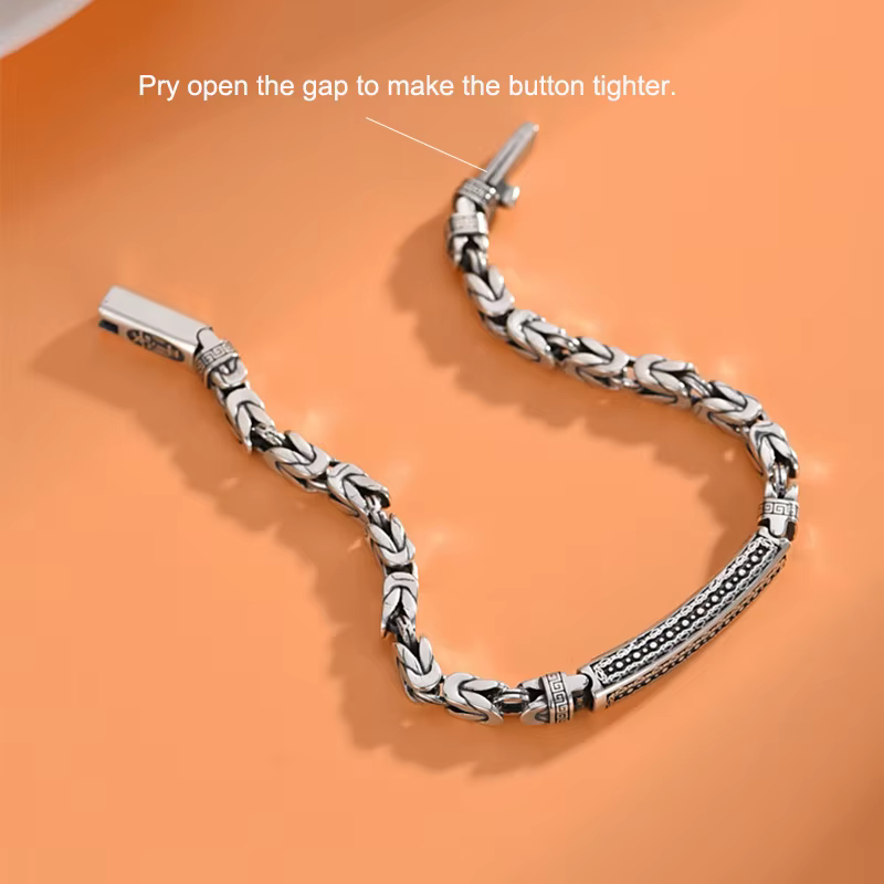 Bracelet rétro plaqué argent pour hommes et femmes, motif paix, bracelet tendance, bijoux de couple, cadeau, Pulseras