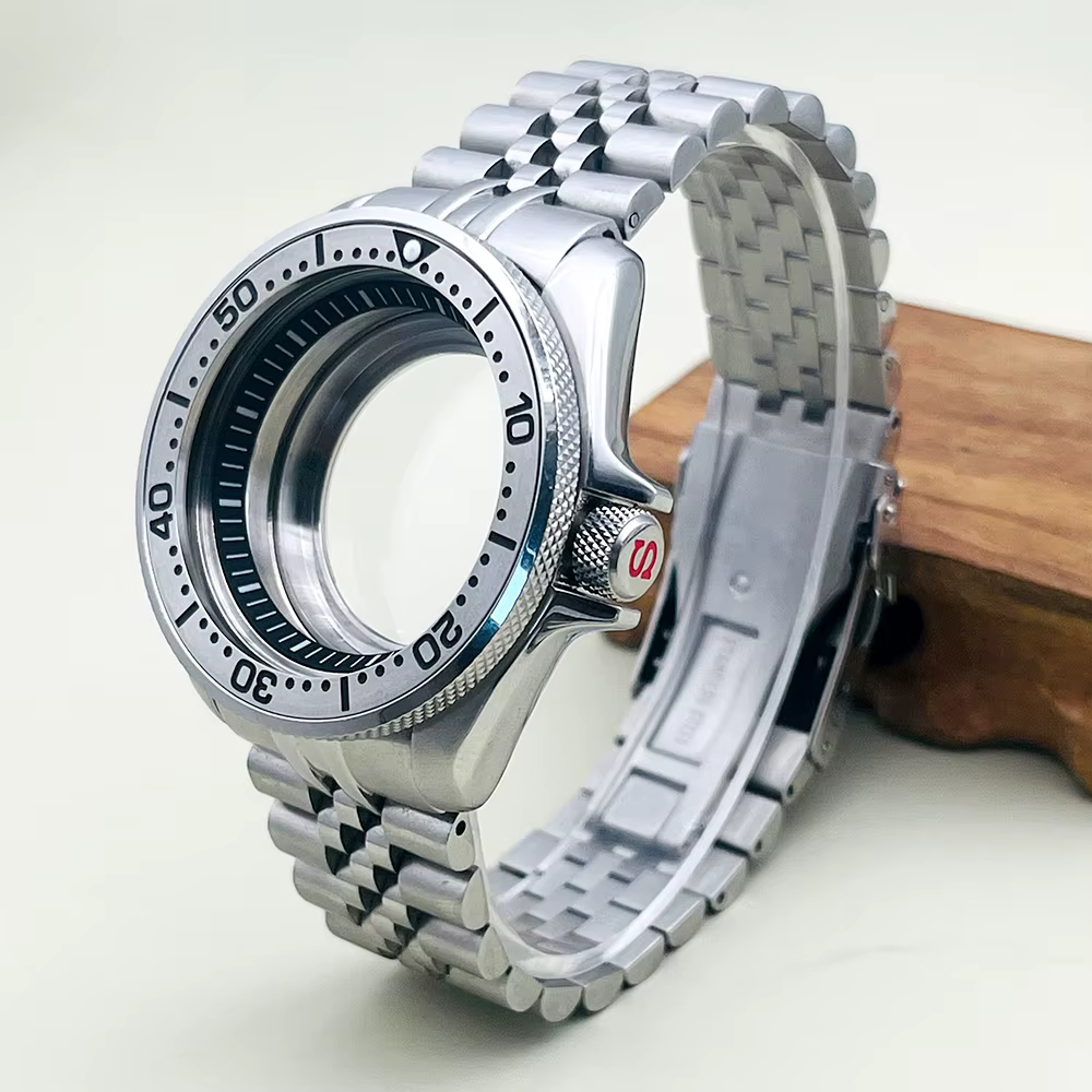 Mod SKX007 boîtier de montre et Kit de bracelet adapté pour Seiko NH34 NH35 NH36 couronne de mouvement à 3.0