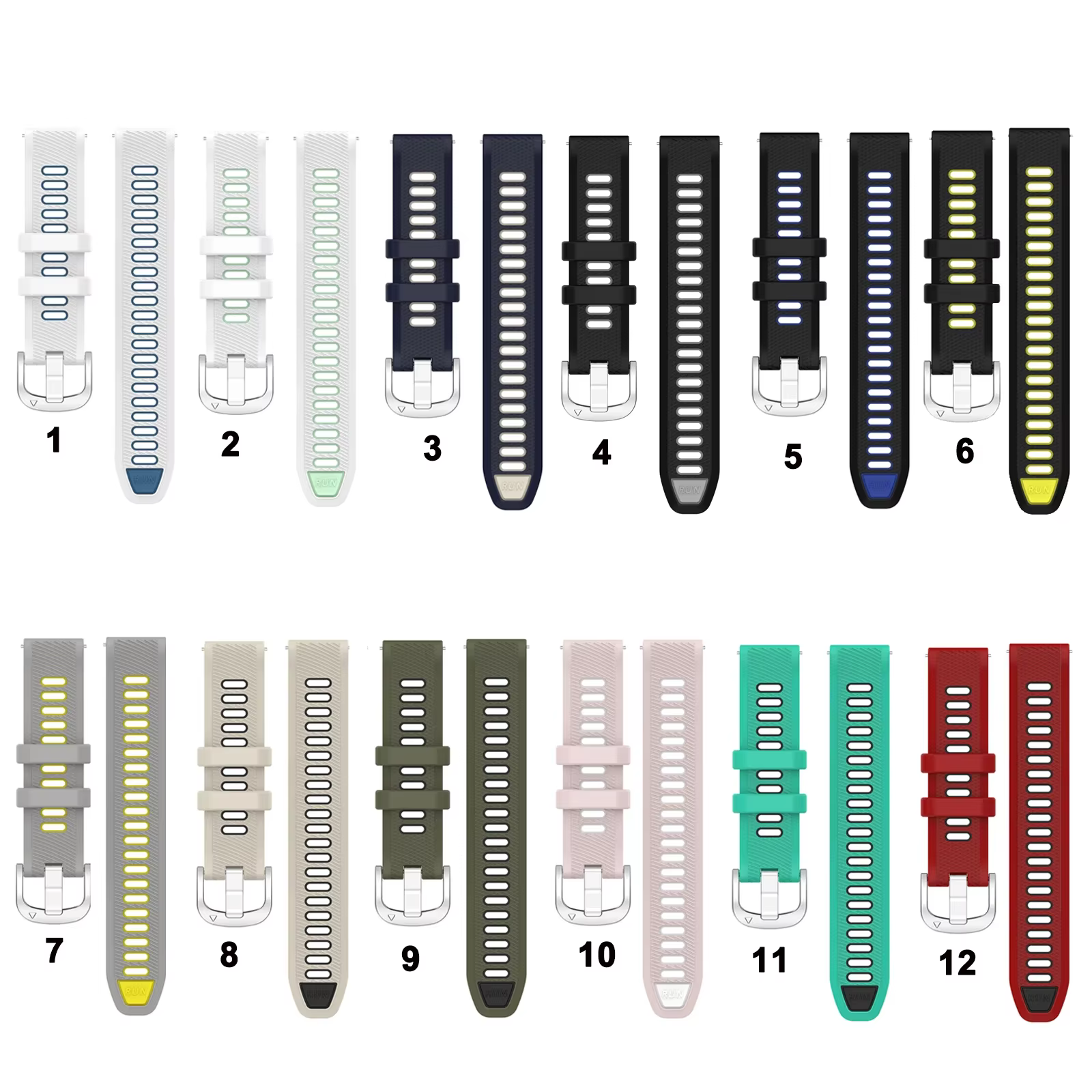 Nouveau bracelet de montre en Silicone de 20mm pour Garmin Forerunner 165 / 245 / 645 / 158 / Vivoactive 3 / 5