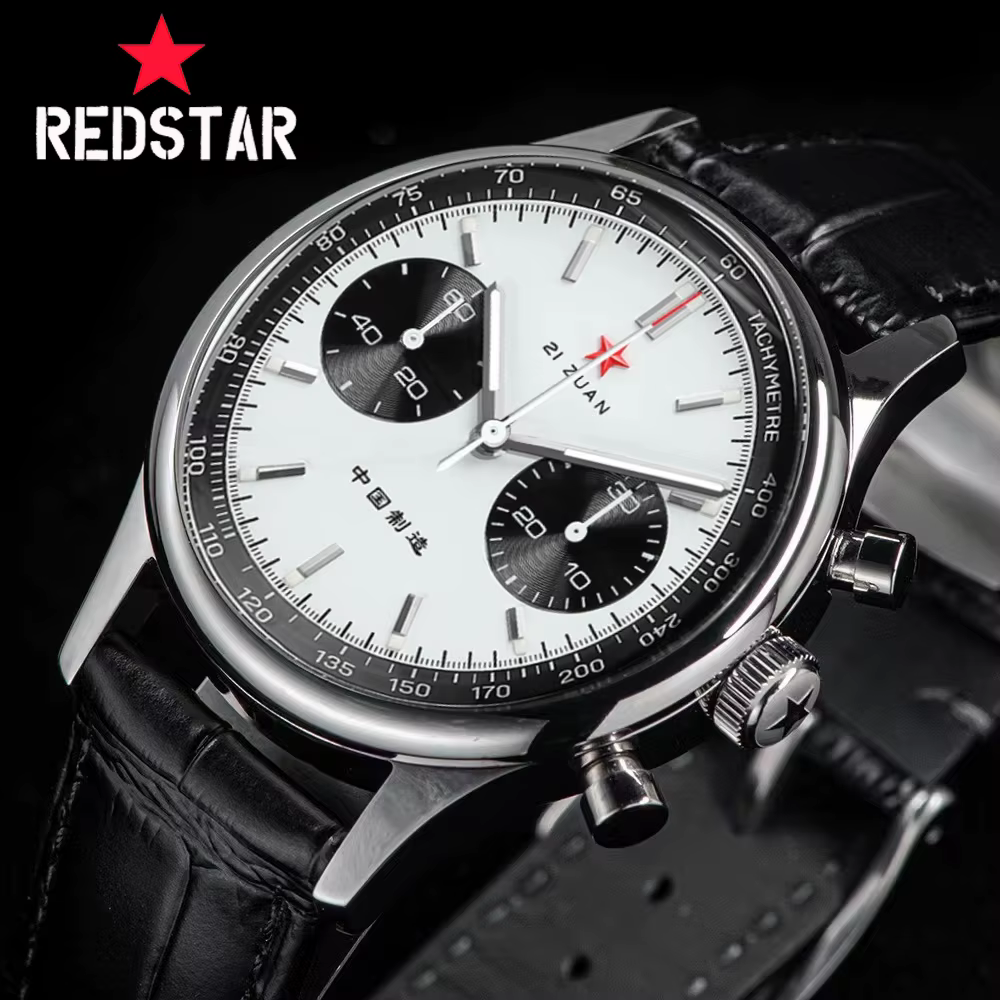 Red Star KrasnoMens-Montre-bracelet mécanique chronographe