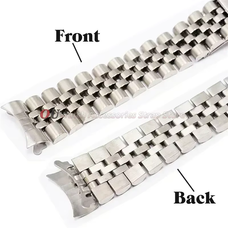 Bracelet de montre 18mm 19mm 20mm 21mm 22mm pour bracelet Jubilee pour Rolex DATEJUST, accessoires de luxe en acier inoxydable à extrémités courbées