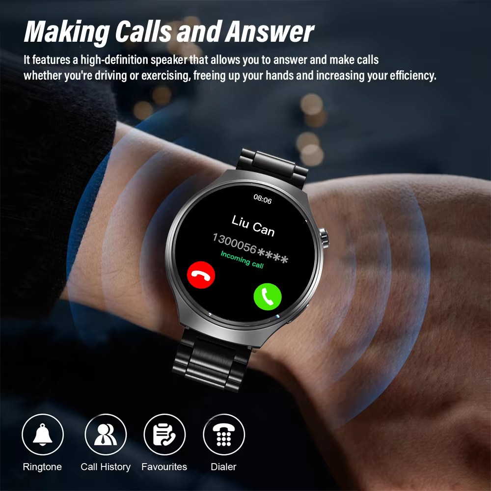 G.L Wear 2025 nouvelle montre intelligente pour hommes affichage HD suivi de la santé appel Bluetooth Assistant vocal sport Smartwatch