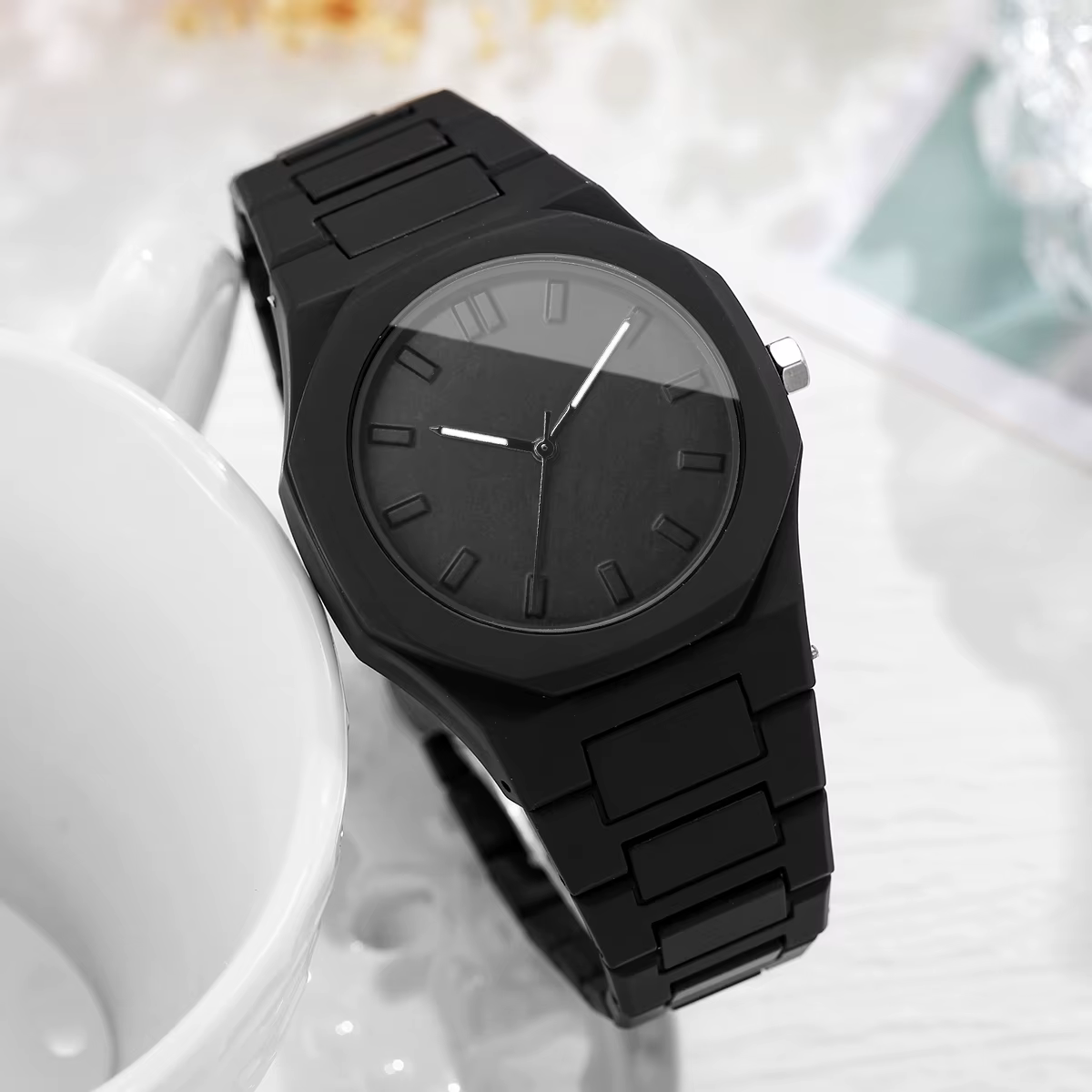 Bracelet en plastique décontracté femmes montre-bracelet à Quartz mode cadran Simple montres
