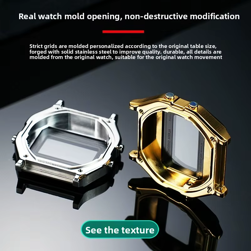 A158 F91 Mod Kit bracelet de boîtier en métal pour montre électronique Casio A158w A159W F-91w