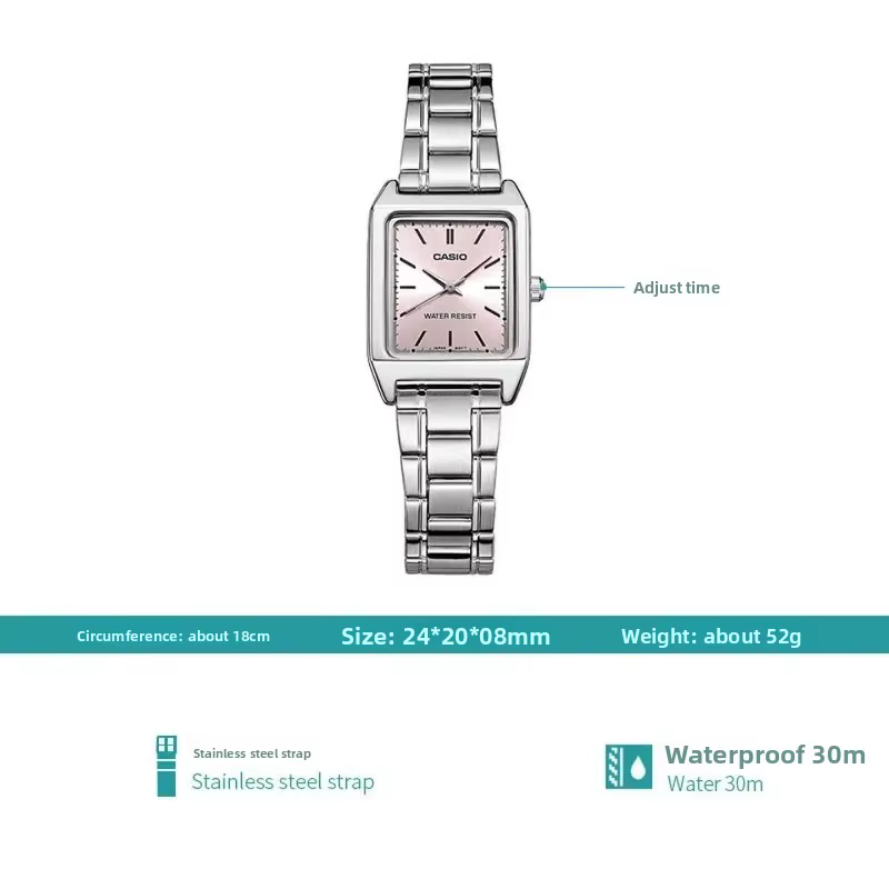 Montre à quartz carrée rétro pour femme Casio LTP-V007D