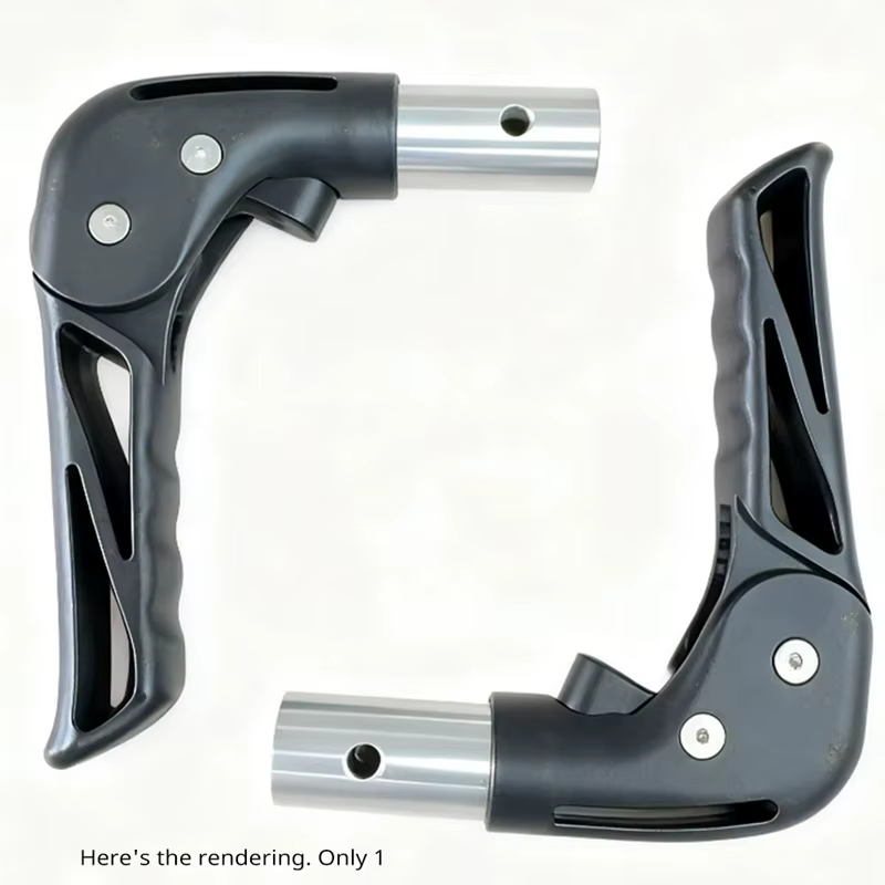 Accessoires pour fauteuils roulants : poignée pliante en plastique avec structure bouton pour fauteuils roulants de sport