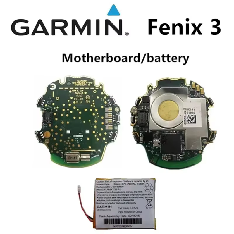 Carte mère/batterie de remplacement dédiée pour montre de sport Garmin Fenix 3, version anglaise originale, neuve, pour réparation dédiée