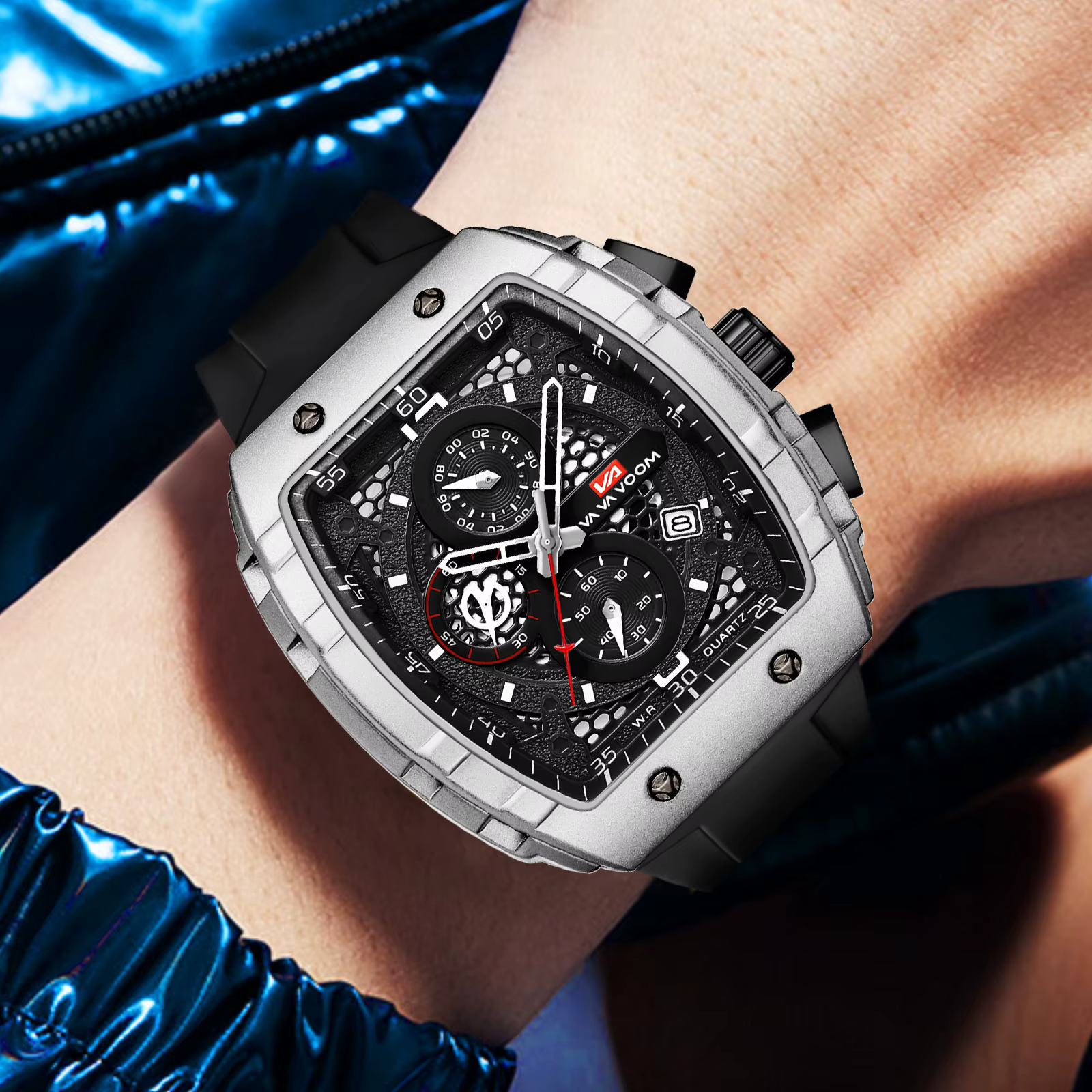2025 nouveau VA VA VOOM Top marque hommes montres de luxe carré sport montre à Quartz étanche multifonctionnel