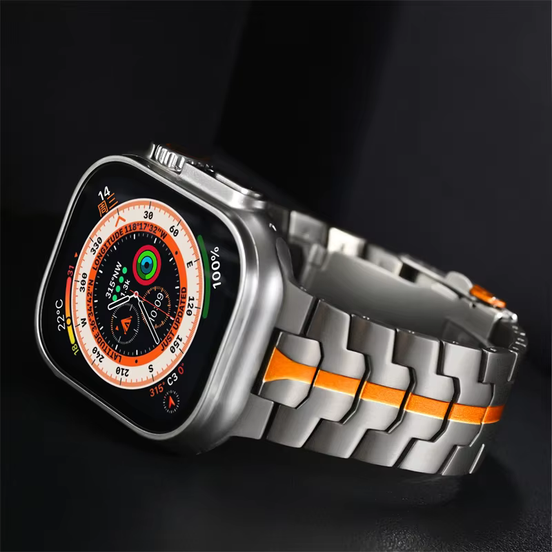 Bracelet en acier inoxydable pour Apple Watch série 11 10 9 8 SE 3 46mm 45mm 42mm 44mm