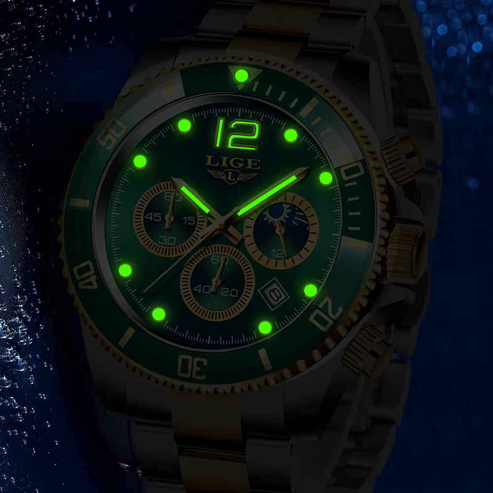 Montre de sport étanche en acier inoxydable pour homme