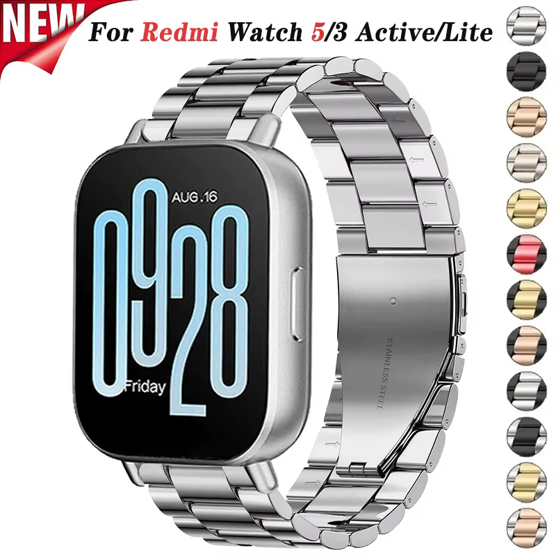 Bracelet en acier inoxydable 22mm pour montre Redmi 5 Active 5 Lite