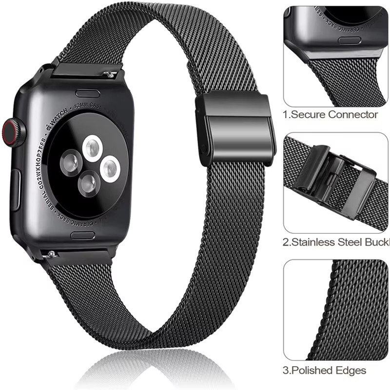 Bracelet milanais mince pour Apple Watch Ultra 3/2 49mm S11-10 42mm 46mm