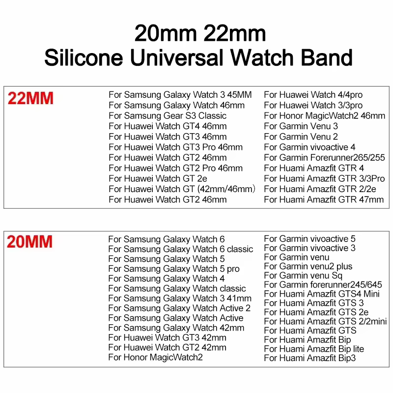 Bracelet de montre en Silicone