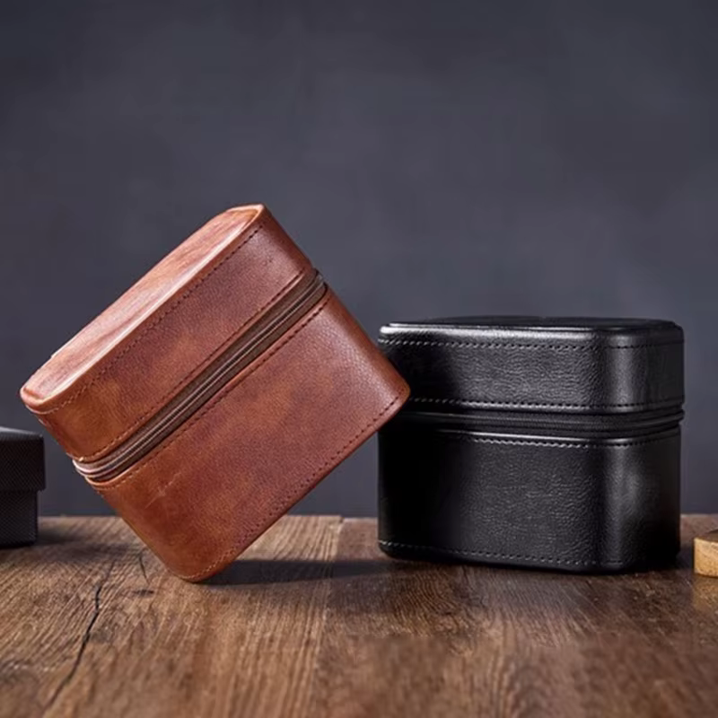Boîte de montre de luxe Vintage en cuir