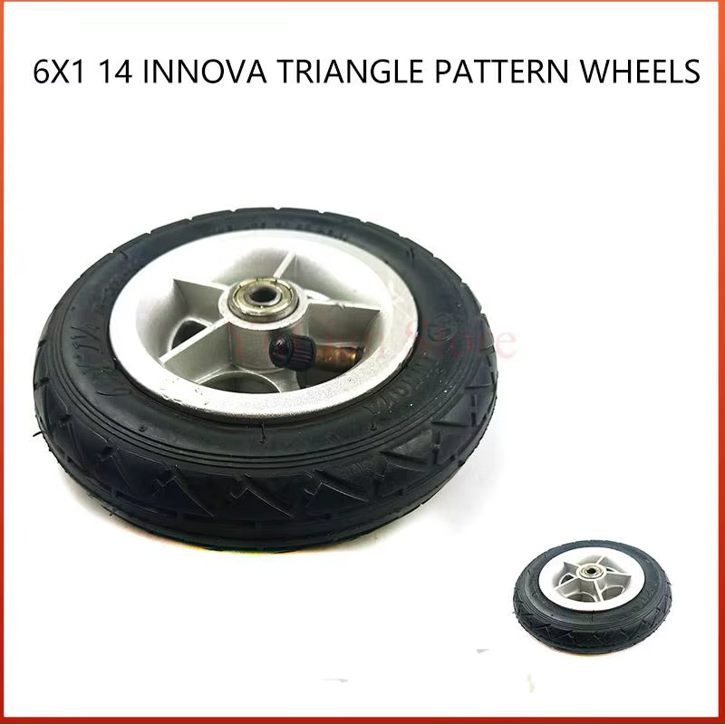 Roue de 6 pouces 6x1 1/4, adaptée aux accessoires de mini-scooter électrique pneumatique pour fauteuil roulant