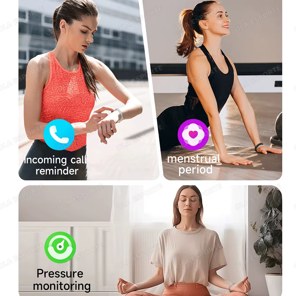 Nouvelle Montre Connectée 2026 Podomètre Bracelet Intelligent Santé Femme Contrôle Gestuel Étanche Moniteur Fréquence Cardiaque Sommeil Bracelets Connectés