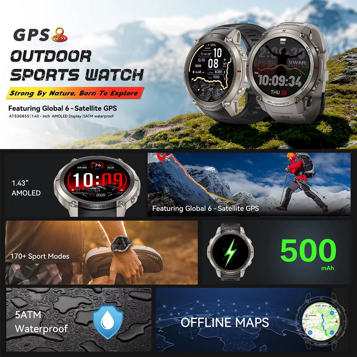 Nouvelle Montre Connectée Homme 2026 avec Cartes Hors Ligne