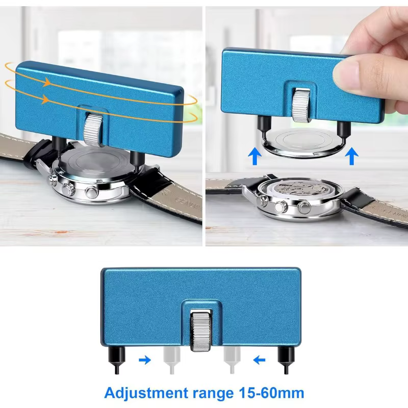 1 pièce Remplacez le kit d'outils. Mécanisme d'ouverture/fermeture réglable pour le boîtier de la montre. Convient pour le remplacement de batterie DIY