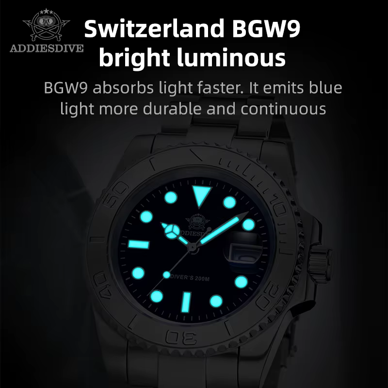 ADDIESDIVE luxueux montre à Quartz analogique pour hommes BGW9 lumineux 20 barres étanche