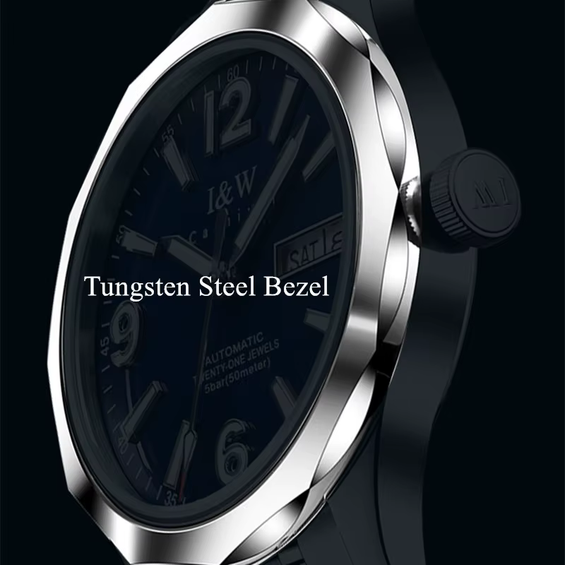Montre mécanique en tungstène pour hommes