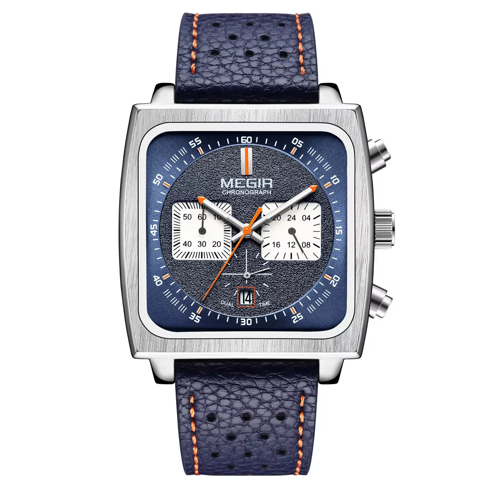MEGIR 2182 luxe mode sport chronographe multi-fonctionnel militaire en cuir Date montres pour hommes Relogio Masculino