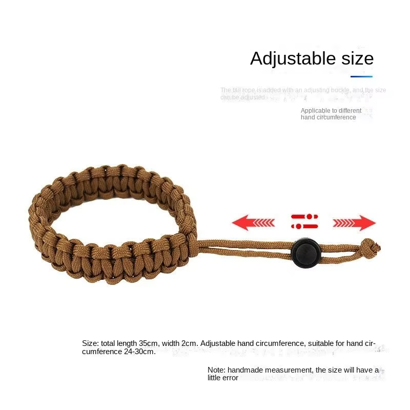 Bracelet tressé de parachute avec structure réglable