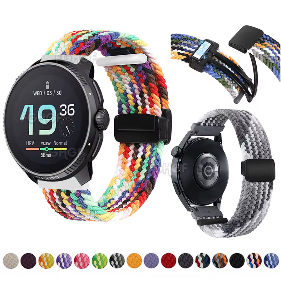 Bracelet à boucle tressée pour Suunto Race/Bande de montre intelligente verticale