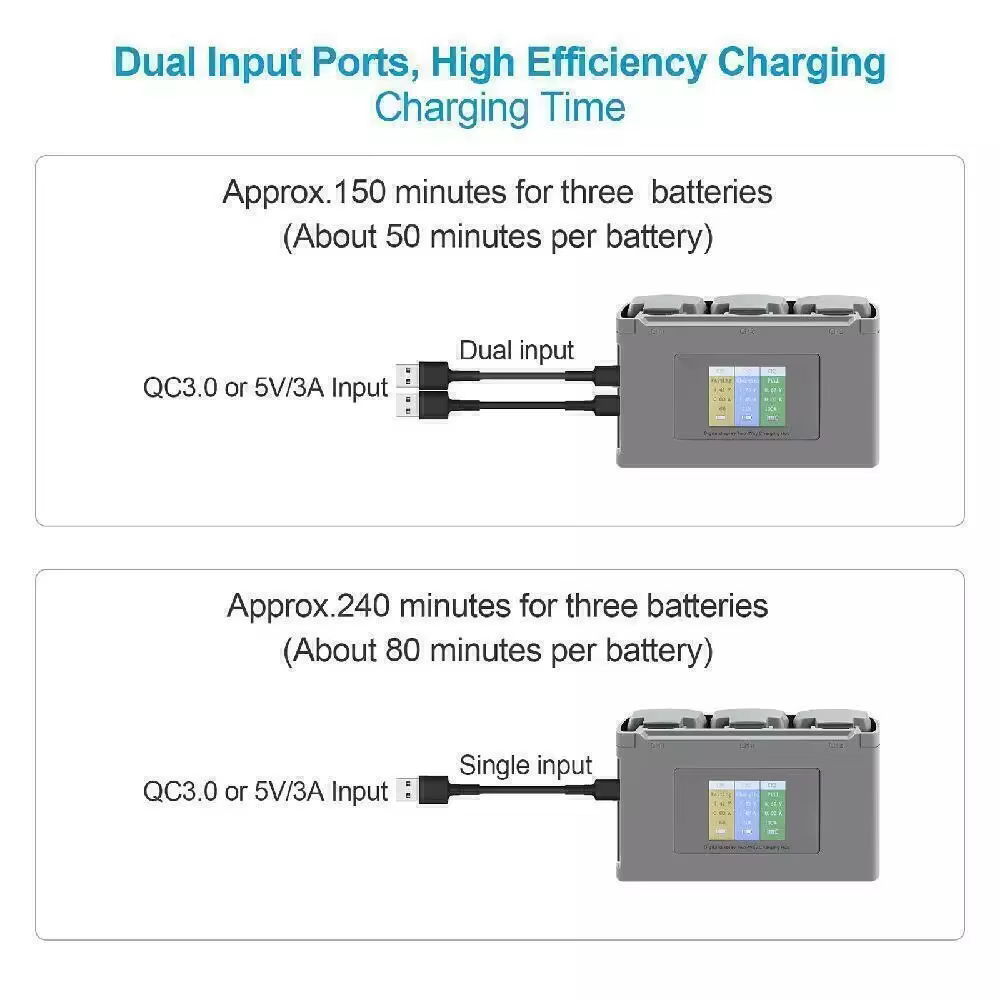 Pour Mini 2/SE chargeur affichage numérique Hub de charge pour DJI Mini 2/4K Mini 2 SE chargeur de batterie Drone accessoire