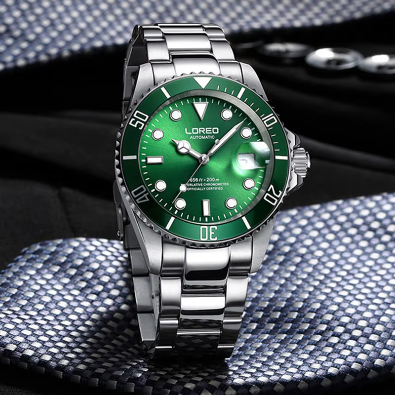 LOREO Original hommes montre d'affaires 20ATM étanche montre-bracelet haut de gamme Sport décontracté mouette