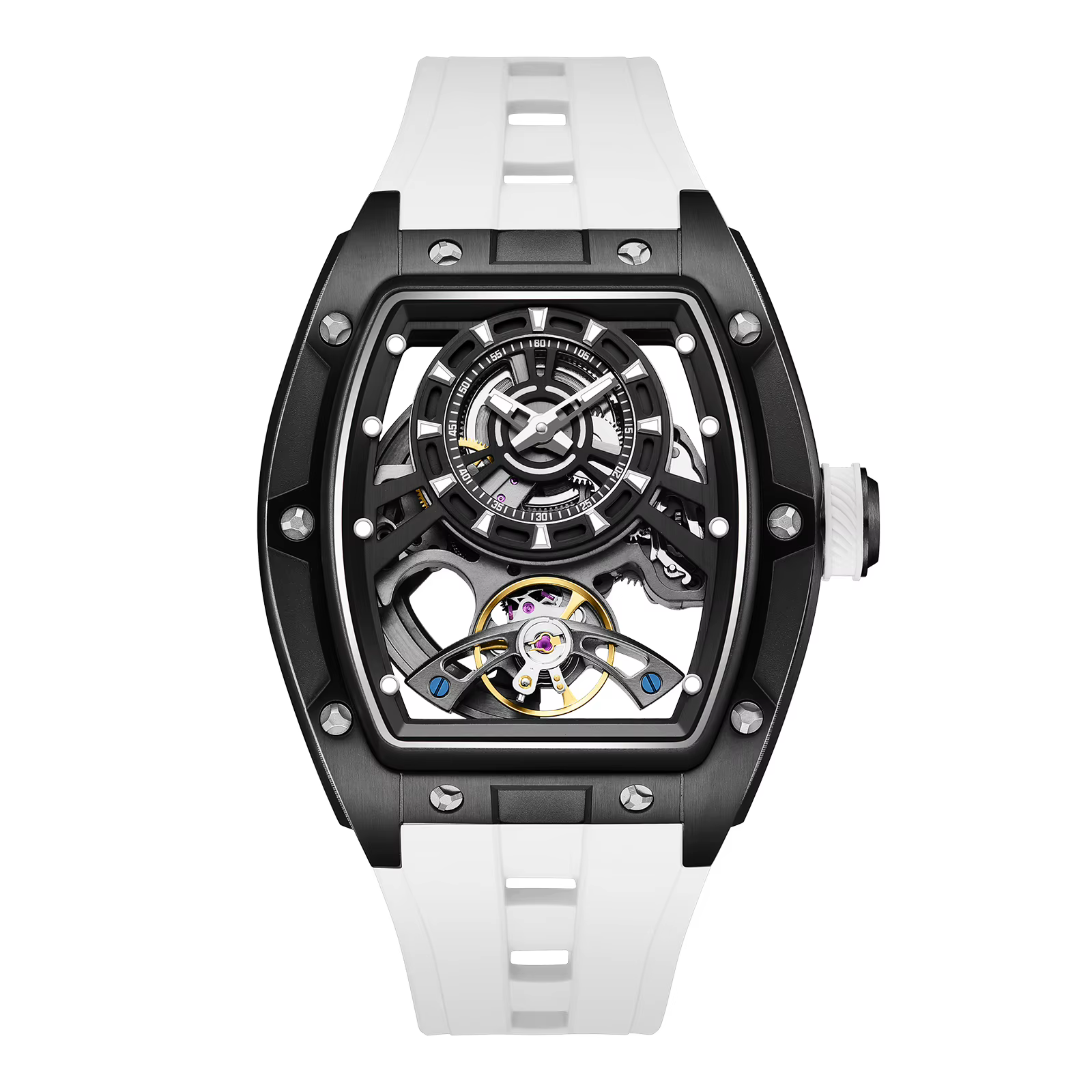 CHANCE – montre mécanique automatique pour hommes, boîtier en acier inoxydable, bracelet en silicone, mode, étanche, lumineuse