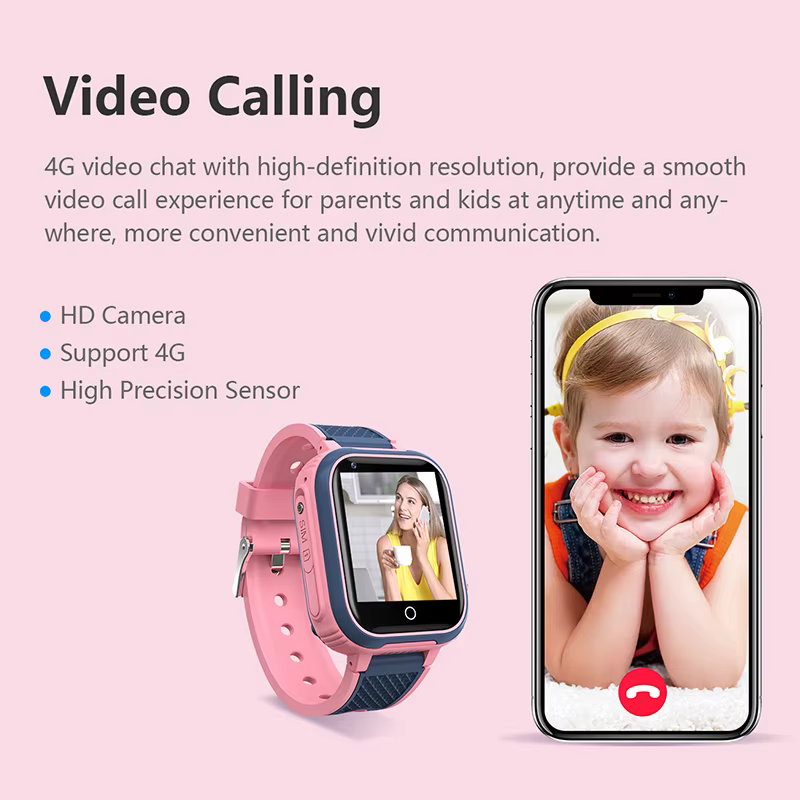 Montre connectée 4G pour enfants, GPS, WIFI, appel vidéo, SOS, étanche IP67, 1 Go + 8 Go, caméra, moniteur, tracker de localisation, montre téléphone