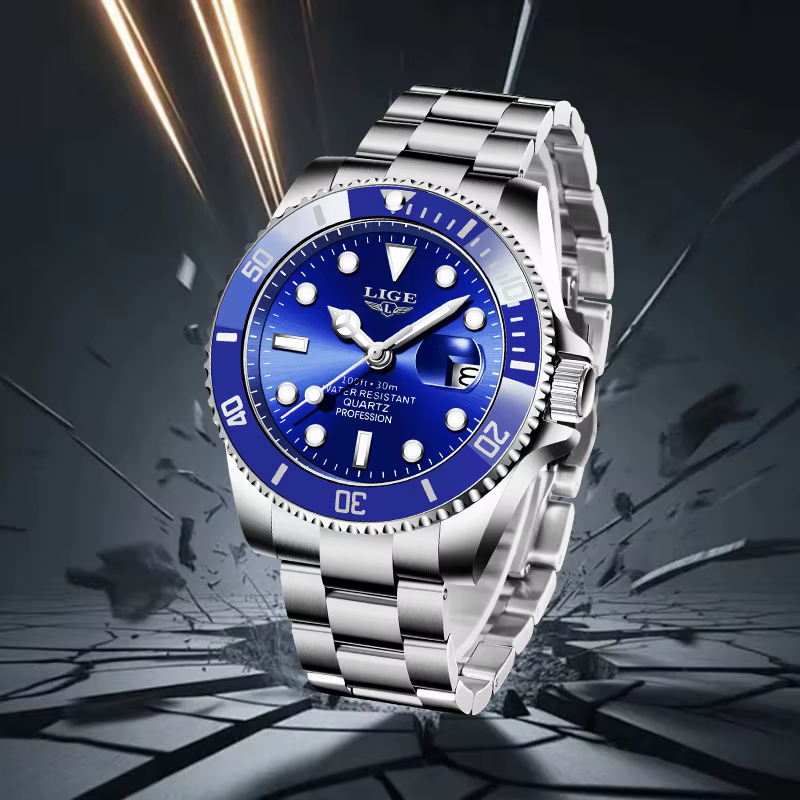 Montre homme LIGE, marque haut de gamme