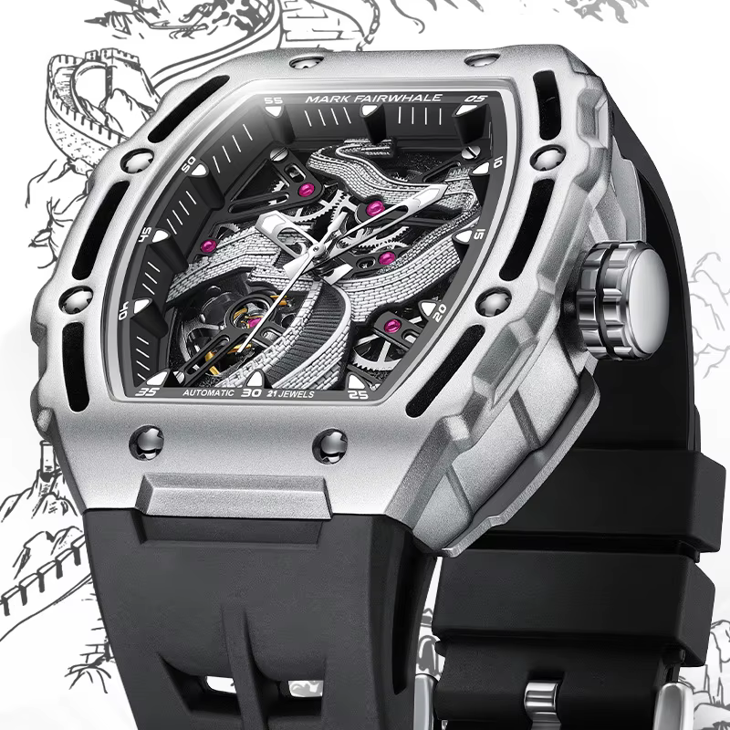 2024 montre automatique pour hommes marque Mark Fairwhale mode la grande muraille conception