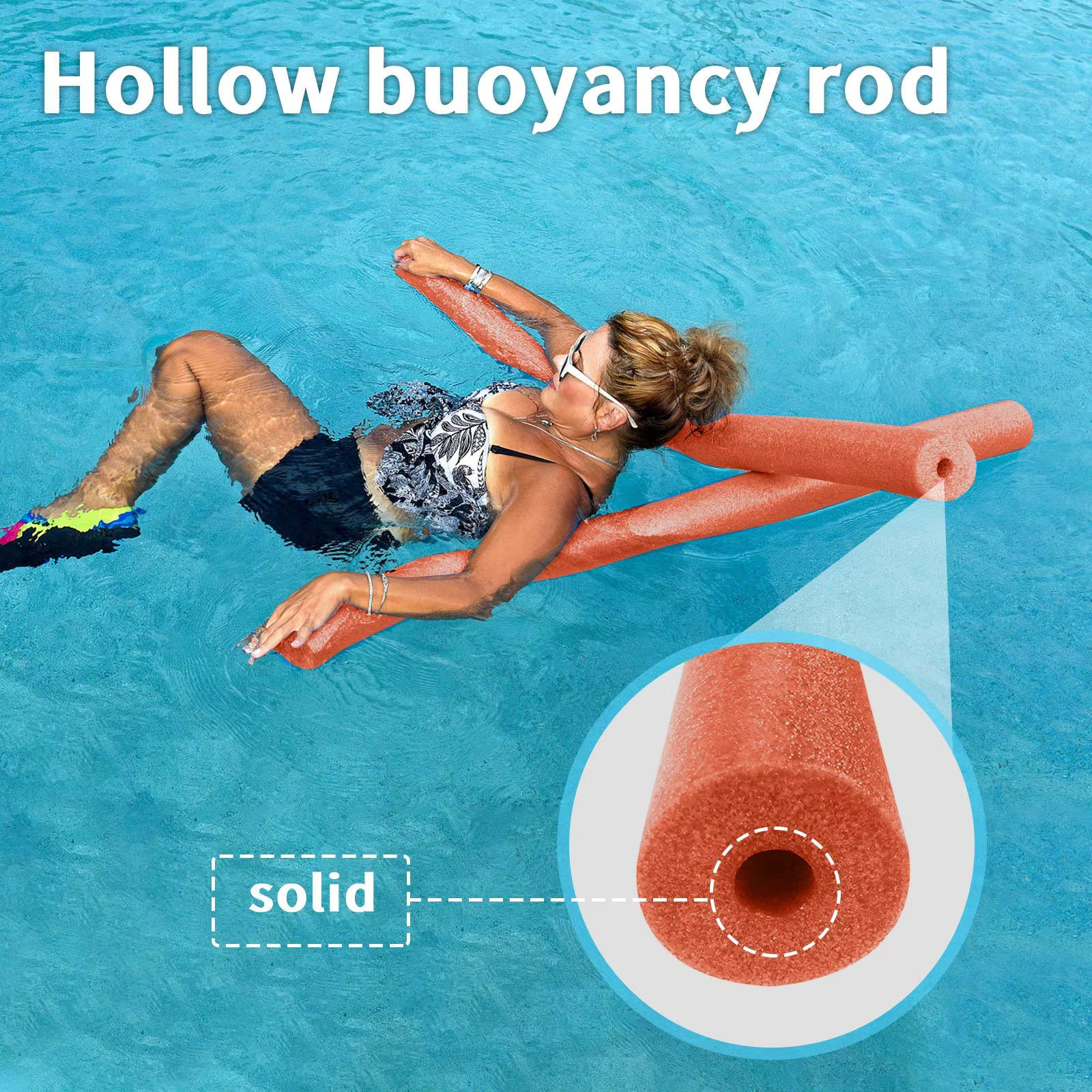 Nouilles de natation pour nouilles de piscine, Tube en mousse Flexible, mousse creuse de couleur vive, accessoires de piscine, bâton de jeu de piscine