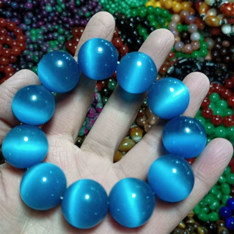 Bracelet de perles en opale colorée naturelle