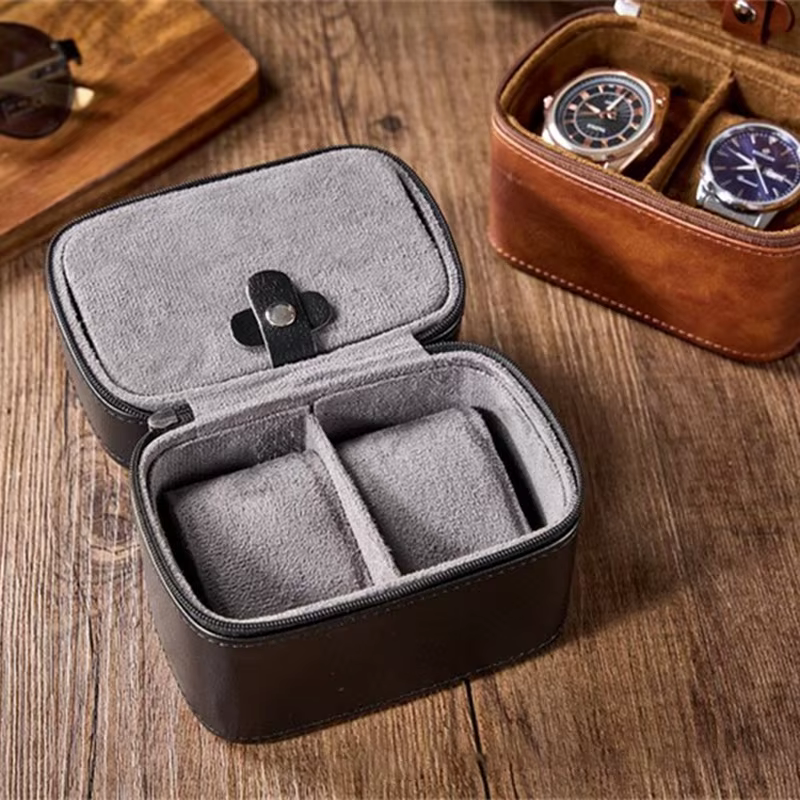 Boîte de montre de luxe Vintage en cuir