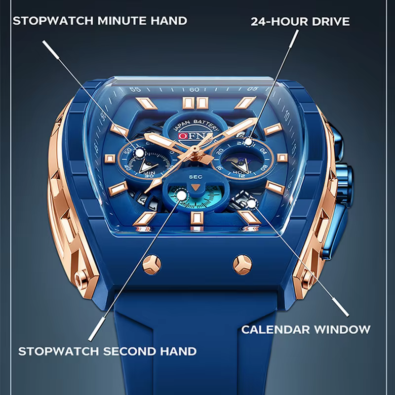 Montres chronographes multifonctions pour hommes