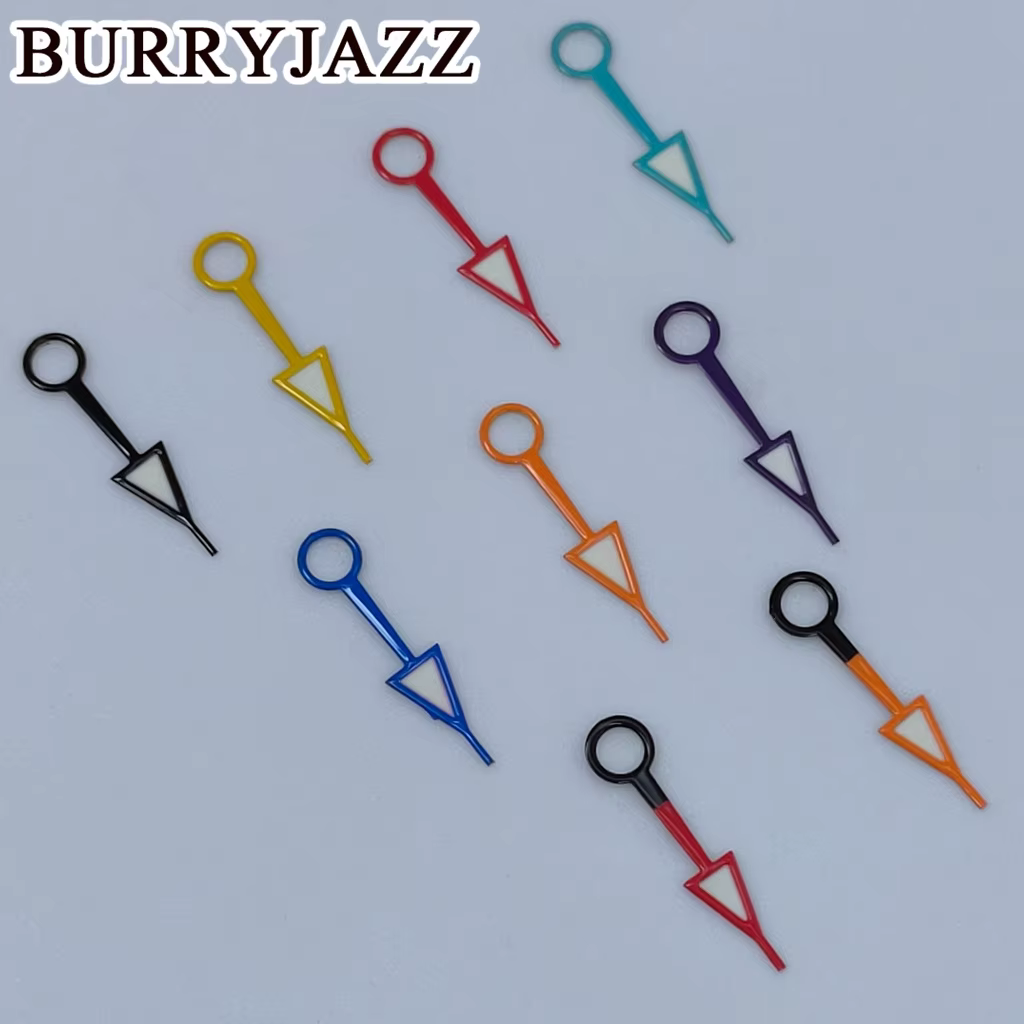 BURRYJAZZ NH34 GMT aiguilles de montre noir rouge bleu jaune Orange