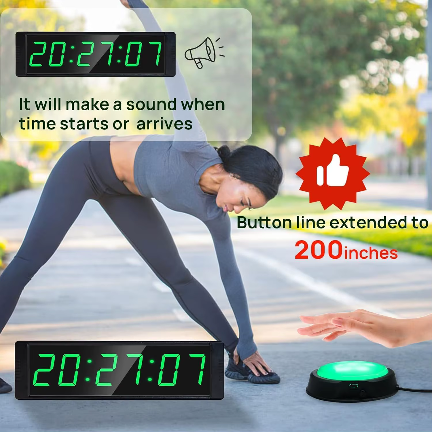 Horloge minuteur de gym pour la remise en forme à domicile avec bouton chronomètre