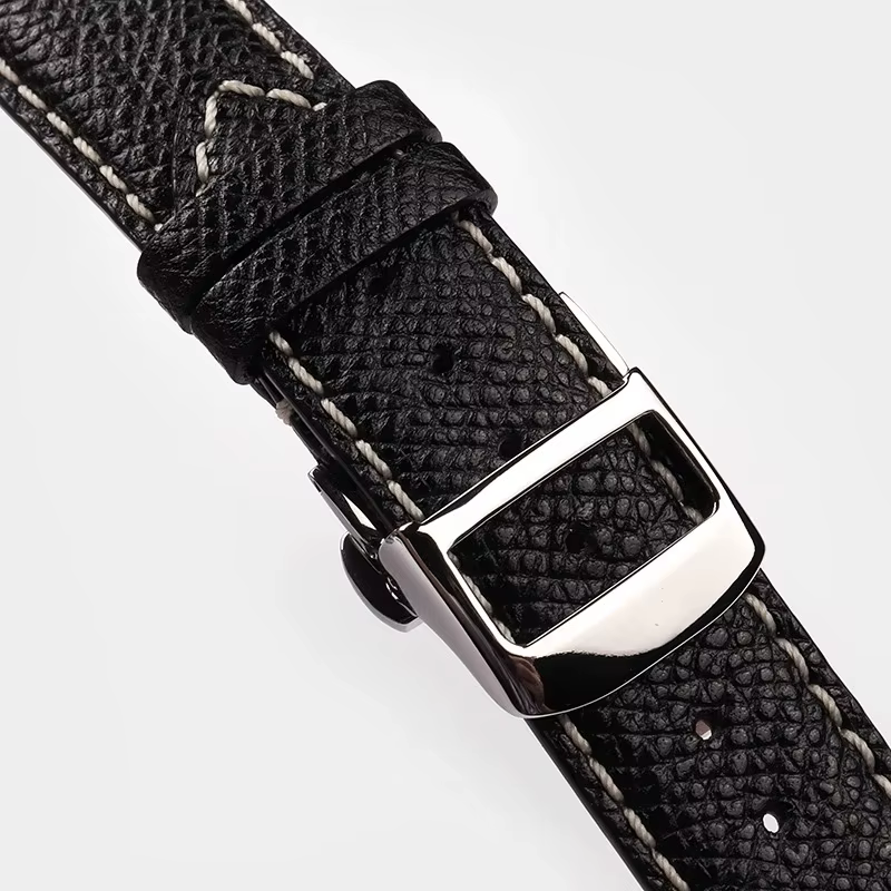 Boucle papillon déployante 16mm 18mm 20mm pour bracelet de montre en cuir Jaeger LeCoultre, bracelet en caoutchouc, argent Rose or, fermoir pliant