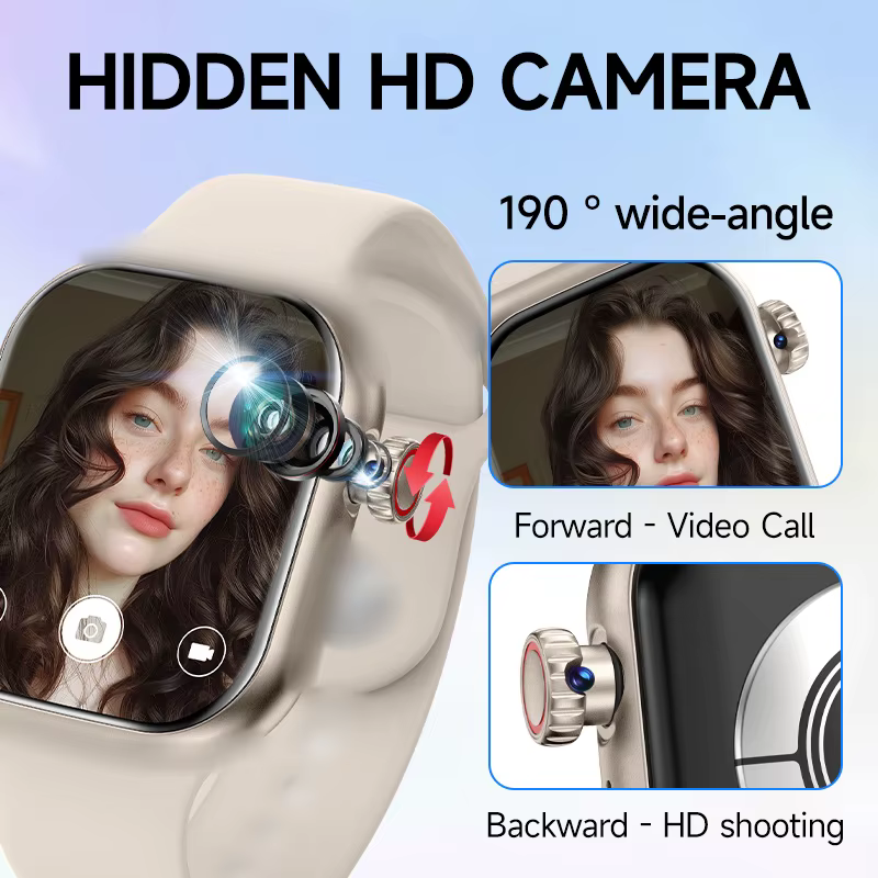 Nouvelle montre intelligente 4G carte SIM 2.06 ''écran AMOLED GPS WIFI 190 ° Caméra rotative appel vidéo Google Play Android Smartwatch