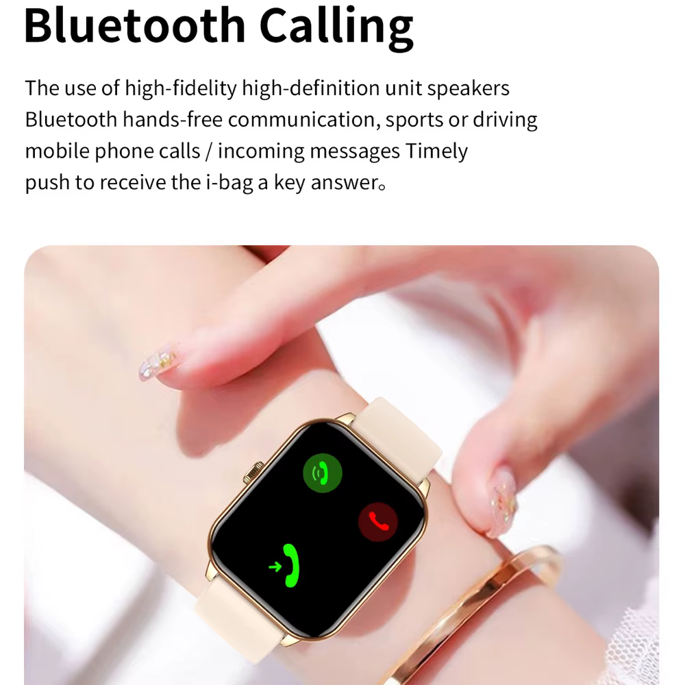 Montre connectée intelligente pour hommes et femmes avec appels Bluetooth