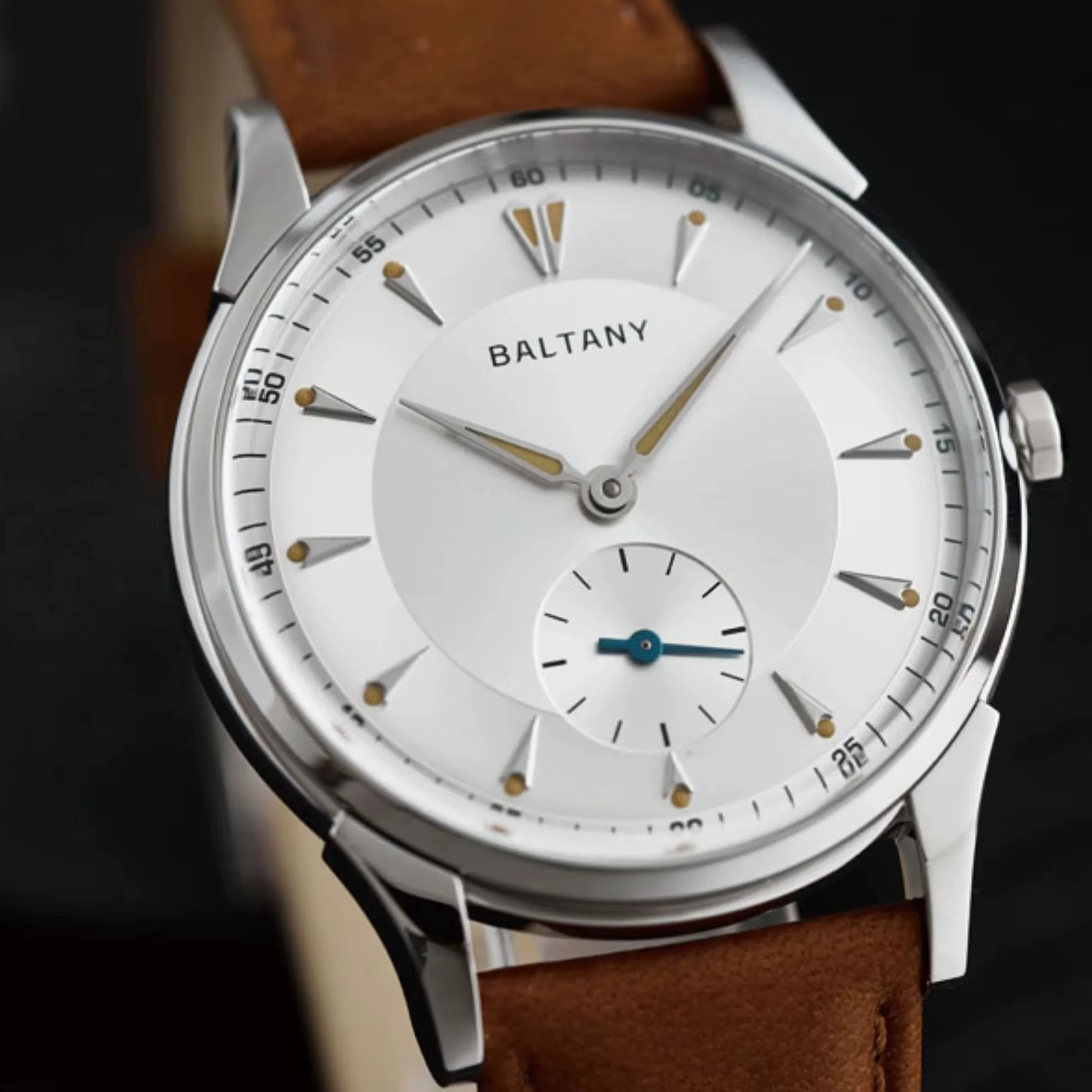 Baltany hommes montre automatique 38.5mm remontage manuel mécanique montre-bracelet saphir étanche petit deuxième cadran ST1701 ST1700 Mov